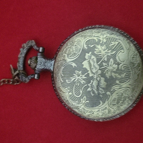 Antique Ship Boat Pocket Watch Classic Hollow Tone Necklace Push Button Watch - Picture 6 of 10